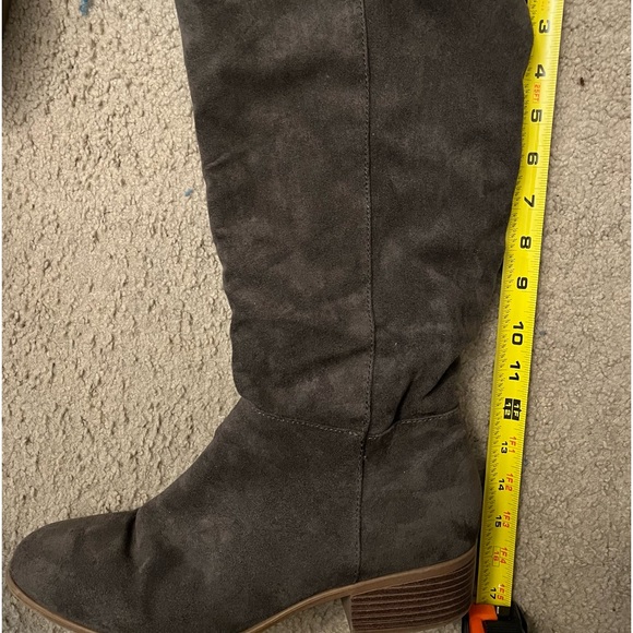 Women’s dark grey vegan suede riding boots in size 11 - Picture 8 of 13